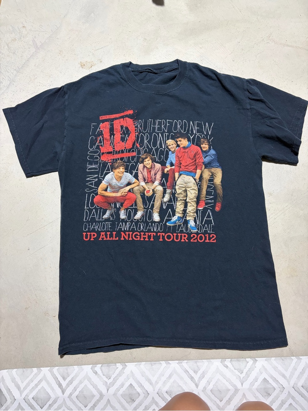 One Direction "Up All Night Tour 2012" Black Graphic Tee